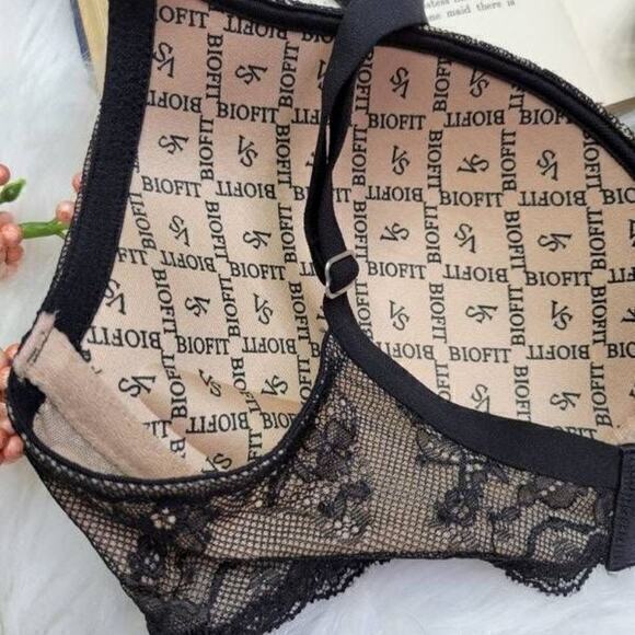 Victoria's Secret BIOFIT Women Bra Unlined Full Coverage‎ Lace Beige Size 34D - Picture 7 of 9